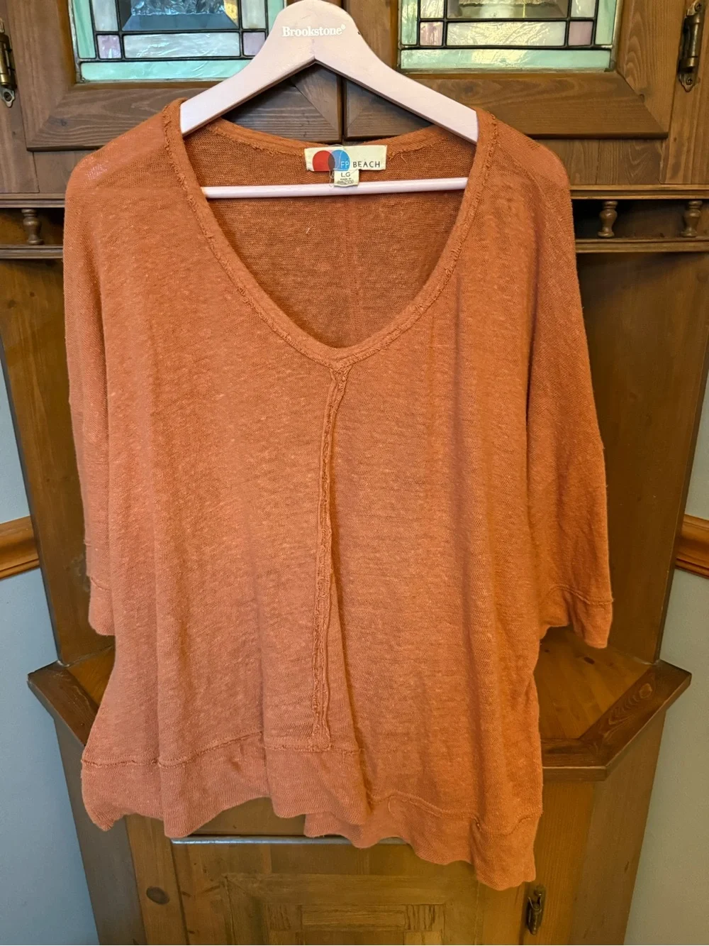 FP Beach One Body terra-cotta, oversize relaxed, fit Raw Seam Tee